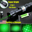 6000Miles Green Laser Pointer Star Visible Beam Light 2mw Rechargeable Lazer Pen